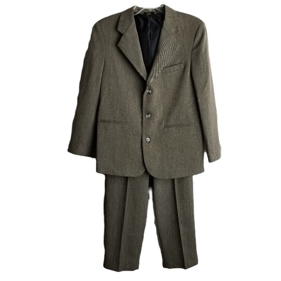 Van Heusen Boys Suit Two Piece Taupe Size 16 Regular Formal Wear Special Event